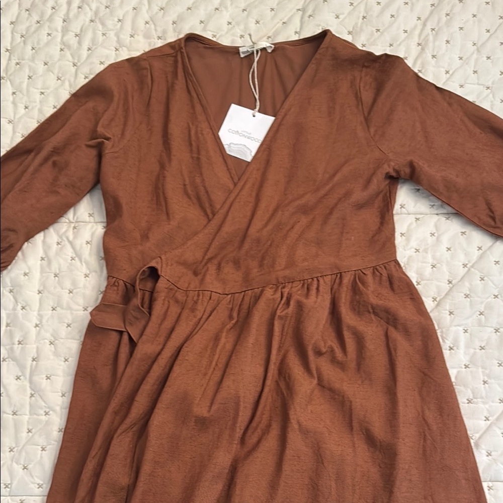 Brown Wrap Maxi Dress